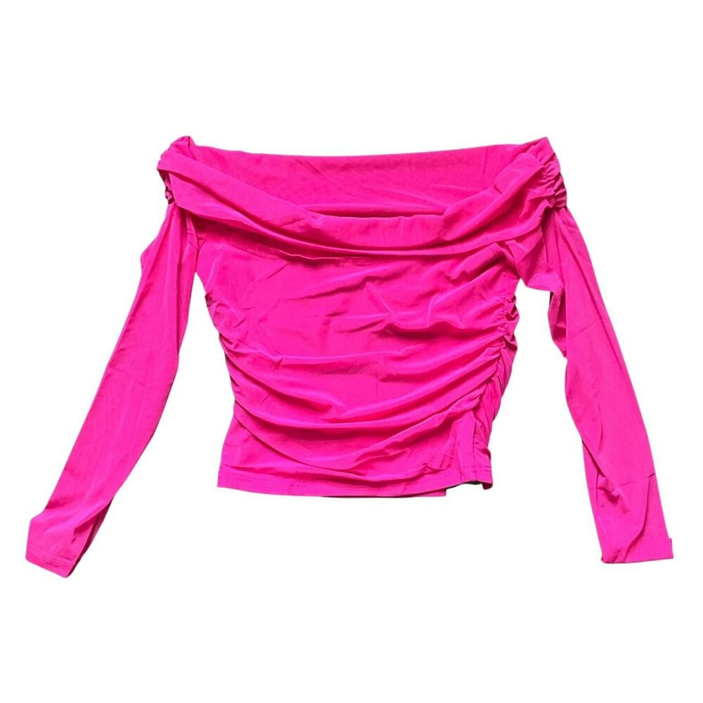 Remidoo Hot Pink Off-The-Shoulder Blouse: Y2K, Modern